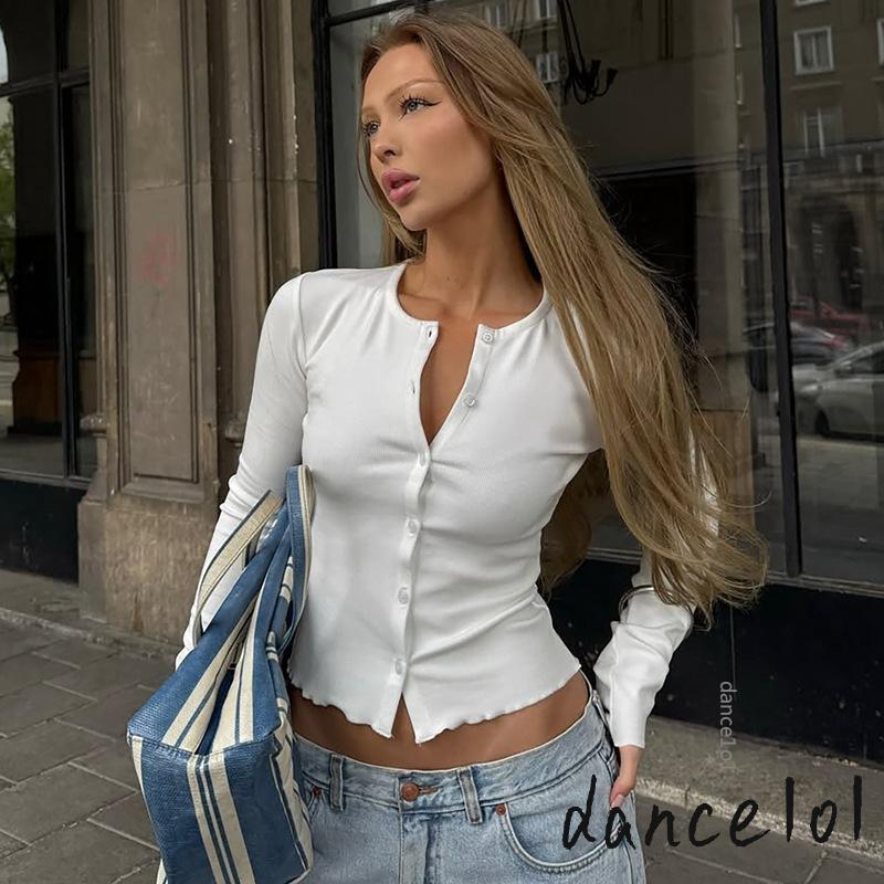 Dance1o1-Áo cổ tròn dài tay dành cho nữ