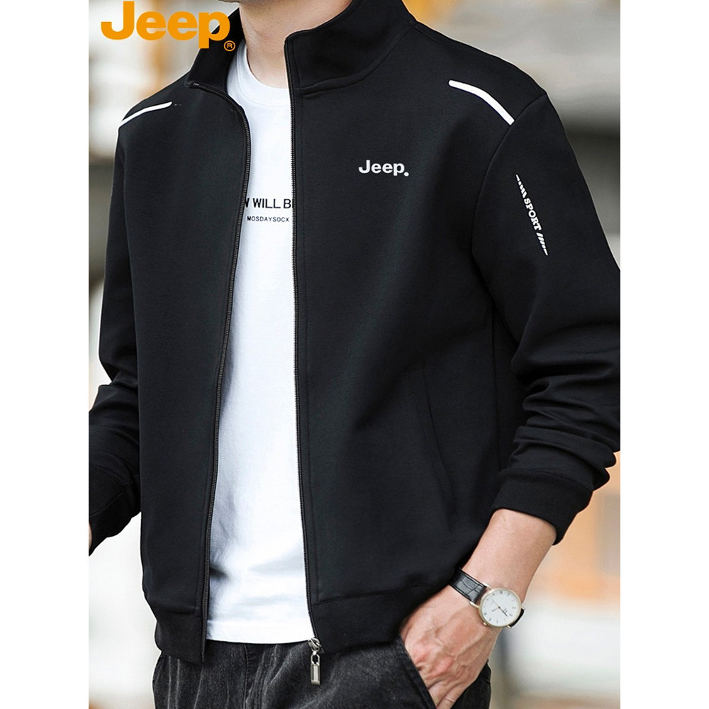 Jeep Jeep Jeep Cardigan Áo Nam Mùa Thu Đông Phong Cách Mới Cổ Đứng Thể Thao Rời Áo Khoác Áo Khoác Na