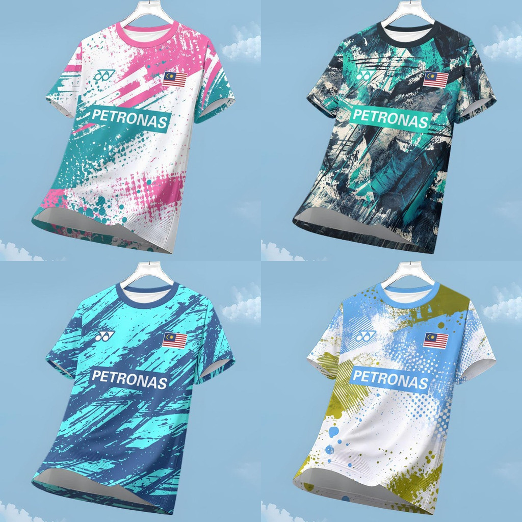 2025 Lelaki Áo thun cổ tròn tay ngắn BWF Paris Giải vô địch thế giới Baju Thể thao ngoài trời Nhanh 