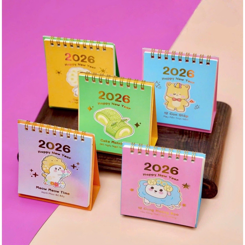 Lịch Để Bàn Mini 2026 ( 9x10.5 cm) - ABBooks - Nhiều Chủ Đề