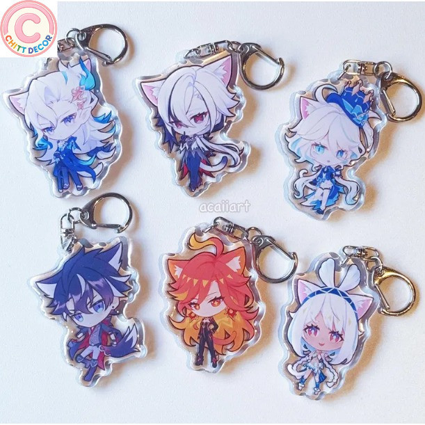 Genshin Impact Keychains Charms Fontaine Natlan Furina Arlecchino Neuvillette Wriothesley Mualani Ma