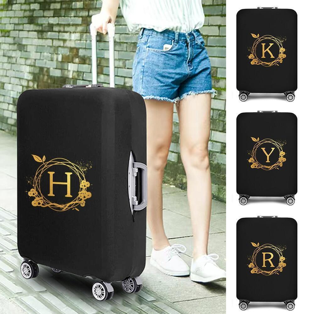 New Luggage Cover Elastic Suitcase Protective Baggage Cover Cartoon Wreath Letter A To Z Printed
