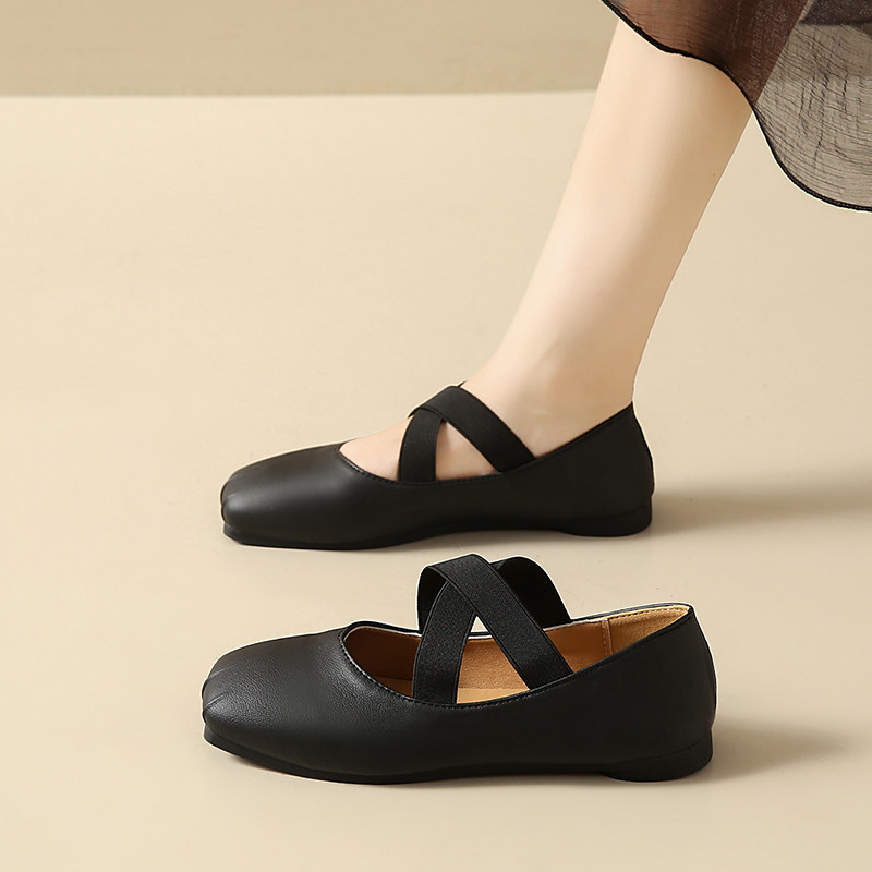 Ladies1208 Mary Jane French Gentle Ballet Shoes Flat Mom Shoes Elderly Shoes Women's Shoes