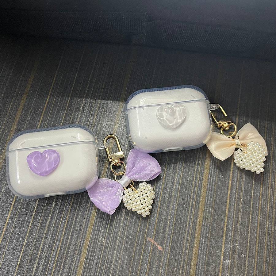 Ốp lưng tình yêu trong suốt sang trọng cho airpod pro 2 3 / airpod4 / airpod pro3 Ốp lưng silicon mề