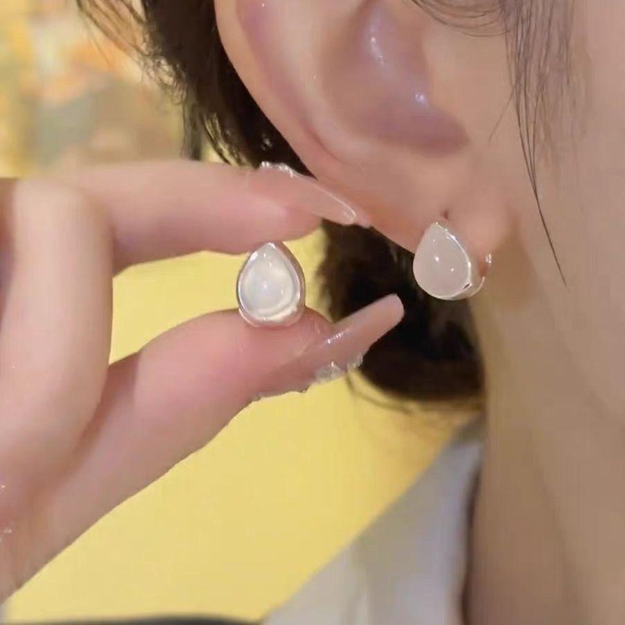 Bông Tai, Kẹp Hình Giọt Nước Mắt Mắt Mèo, Lung Linh, Thanh Lịch Và Sang Trọng, Không Cần Xỏ Lỗ