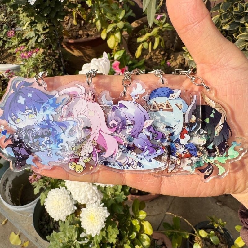 Trò Chơi Genshin Tác Động Flins Aino Lauma Nefer Ineffa Dễ Thương Mặt Dây Chuyền Hình Móc Khóa Bộ Sư