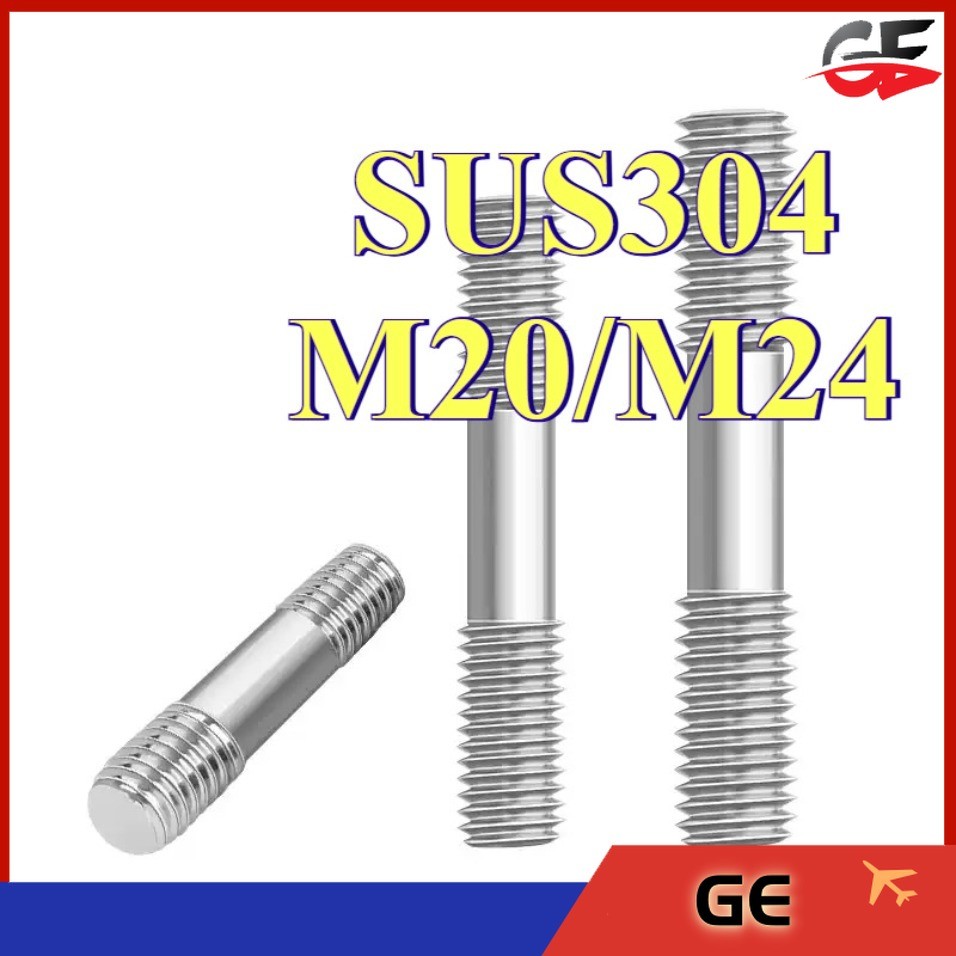 Bulong 2 đầu ren, Guzong Inox 304 M20 / M24 【GE-MB-3】