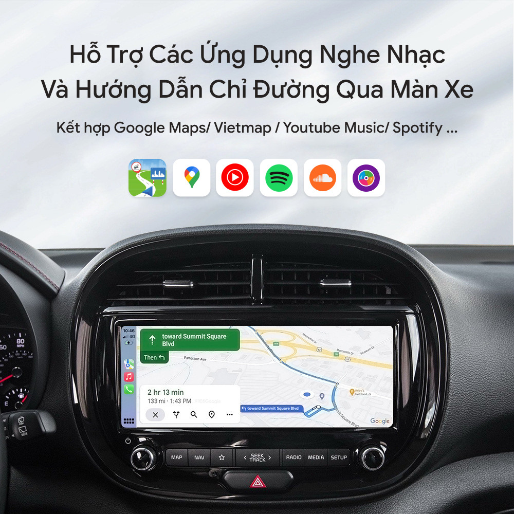 Bộ kết nối Carplay không dây Cronus, Apple Carplay & Android Auto, WIFI6+Bluetooth 5.4,BH ở Việt Nam