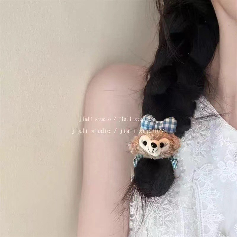 Shirley Rose Duffy Bear Scrunchy - Nơ Kẻ Sọc Đỏ và Scrunchy Bóng