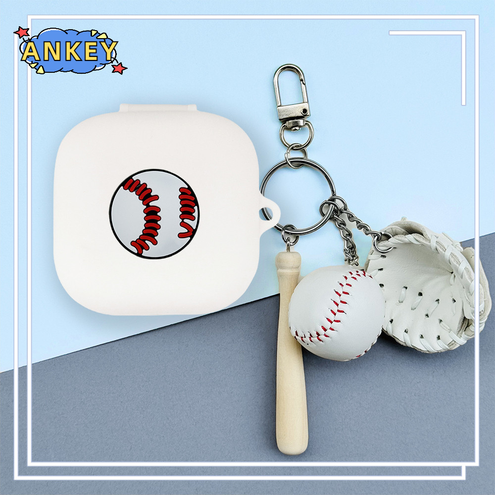 Case for Anker Soundcore R60i NC / P31i Silicone Cartoon baseball Pattern Headphone Cases With Hook 