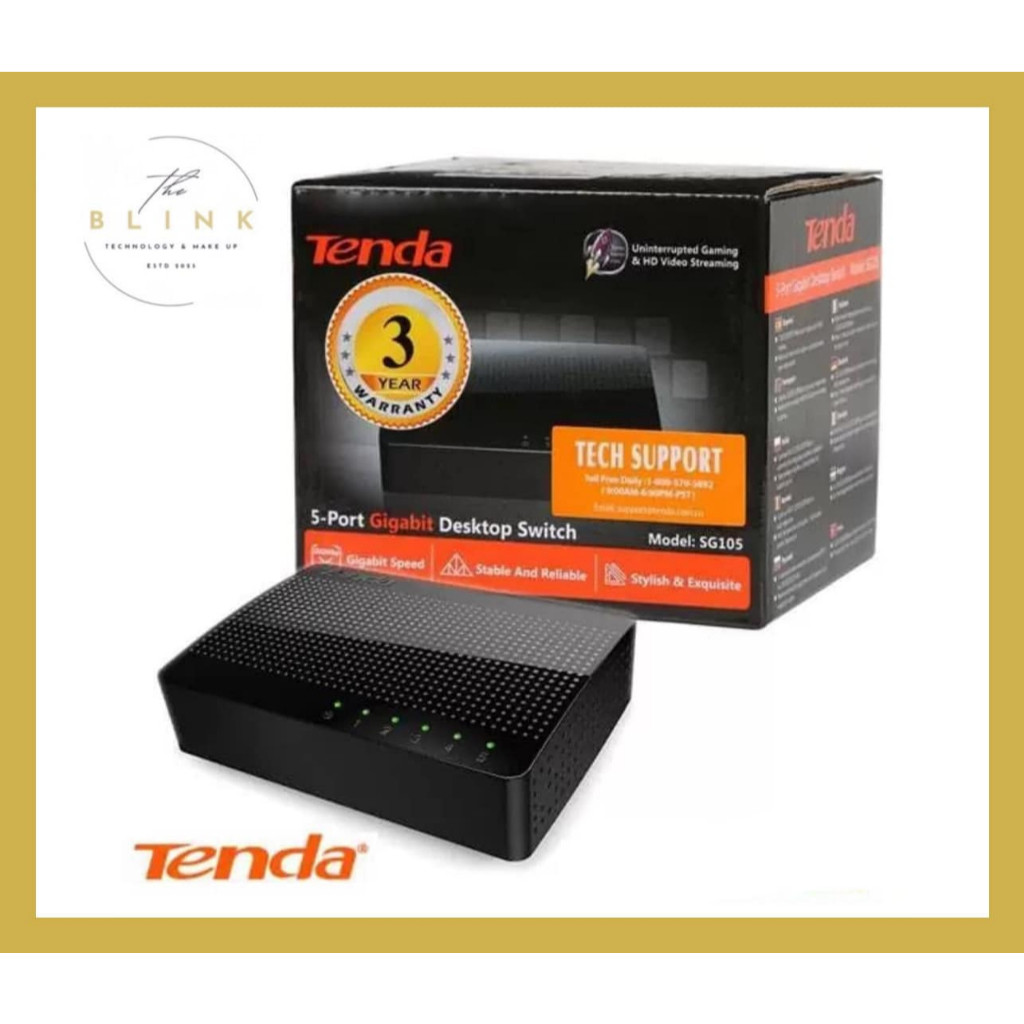 Bộ chia mạng 5 Port Tenda SG105 Hàng MICROSUN-ADNT bảo hành 36 tháng