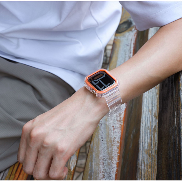 Dành cho iWatch Series 10 46mm 42mm Vỏ trong suốt Dây đeo thể thao pha lê cho iWatch Series 10
