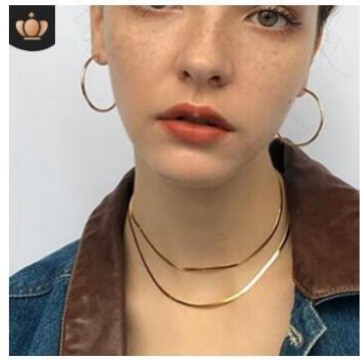 L89 Choker Dây Xích Bằng Thép Titan Hình Xương Rắn - Phong Cách Xương Đòn