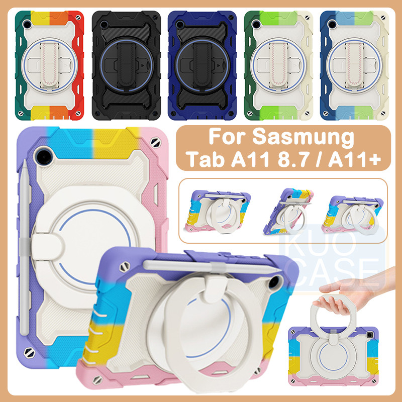 Dành Cho Samsung Tab A9 A11 8.7 X130 X135 A9 + A11 + 5G A11 Plus 2025 X230 X236B 360° Vỏ chân đế xoa