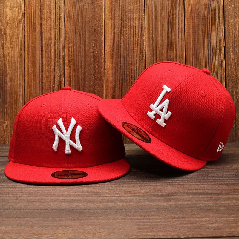 [Mới] Hip hop plus size la NY thêu mũ bóng chày unisex chống nắng mũ bóng chày snapback _ 59Fifty-kk