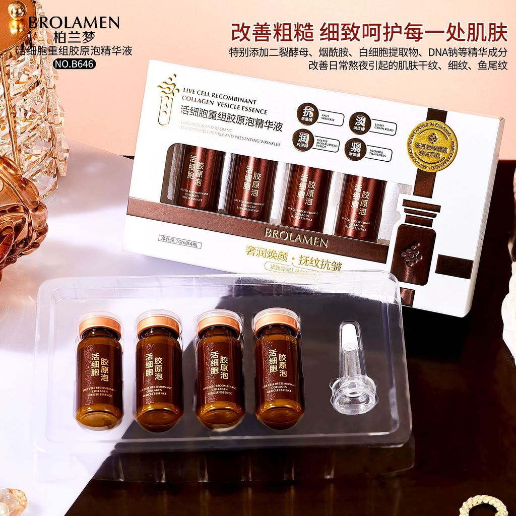 Hot Sale#Bolan Meng Live Cell Restructured Collagen Essence Firming Serum Moisturizing Skincare10aa
