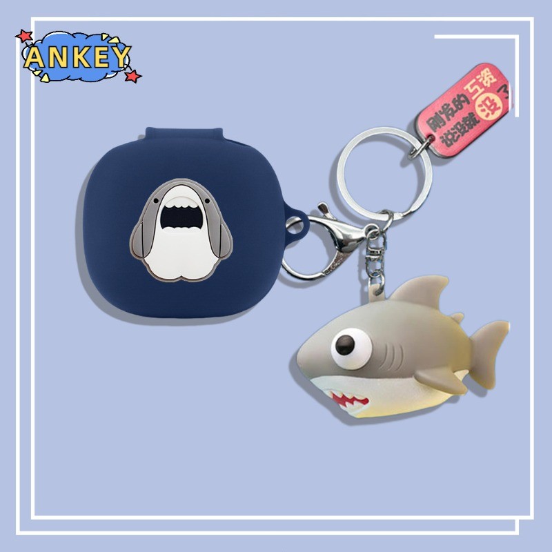Case for Anker Soundcore R60i NC / P31i Silicone Cartoon lovely shark Pattern Headphone Cases With H