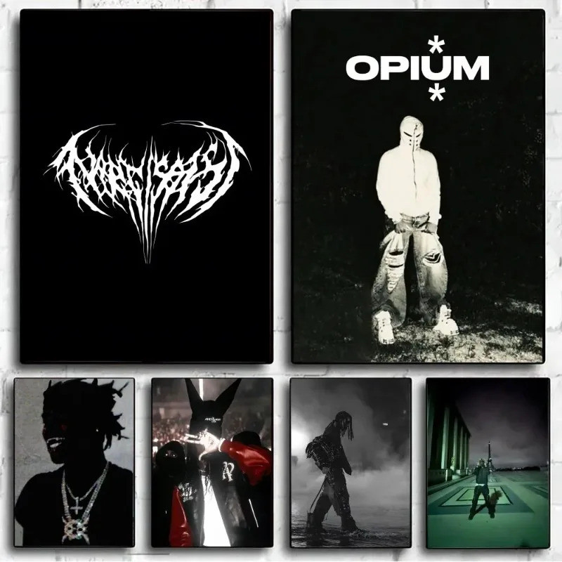 O-Opium Rap Playboi Carti Poster Không Đóng Khung Poster Câu Lạc Bộ Kraft Thanh Giấy Vintage Poster 