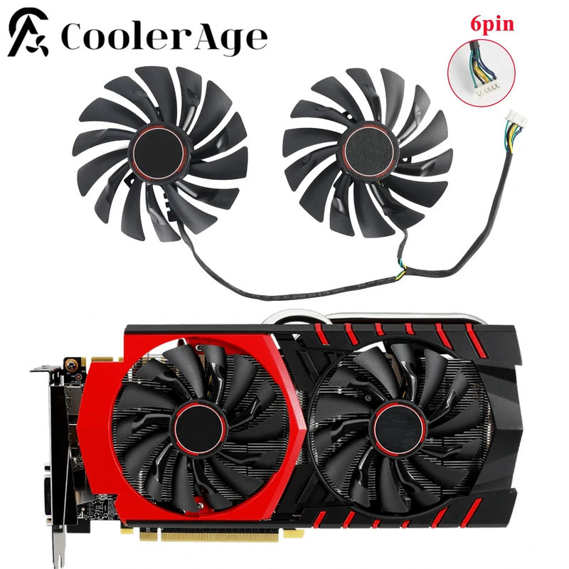 Mới 95MM PLD10010S12HH 6Pin Đồ Họa Video Card Quạt Làm Mát Cho MSI GTX970 GTX 970 GAMING Quạt Kép Qu