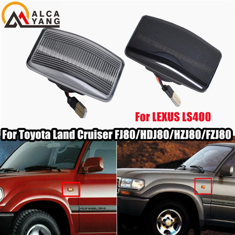 2 Chiếc LED Bên Fender Năng Động Bật Tín Hiệu Đèn Đánh Dấu Cho Xe Toyota Corolla Wangon Land Crusier
