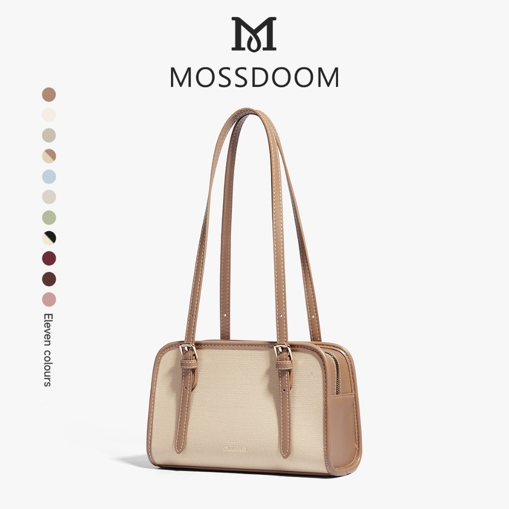 MOSSDOOM Renee Bag Túi đeo vai Boston da PU thời trang và đa năng