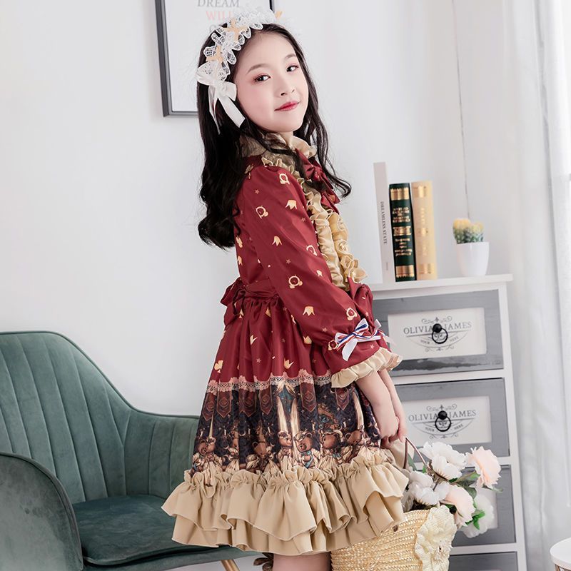 Gothic Đầm Trẻ Em Đầm Công Chúa Gothic Bé Gái Trẻ Em 2021lolita Người Giúp Việc Đồng Phục Hai Chiều 