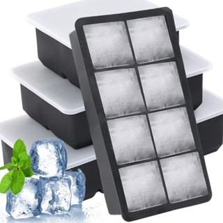 Khuôn làm đá viên silicon 4 / 6 / 8Grids / Khuôn làm đá viên cấp thực phẩm có nắp / Khuôn khay đá hình vuông có thể tái sử dụng, dễ dàng tháo rời / Dụng cụ uống nước tự làm tại nhà [Vận chuyển nhanh tại địa phương]