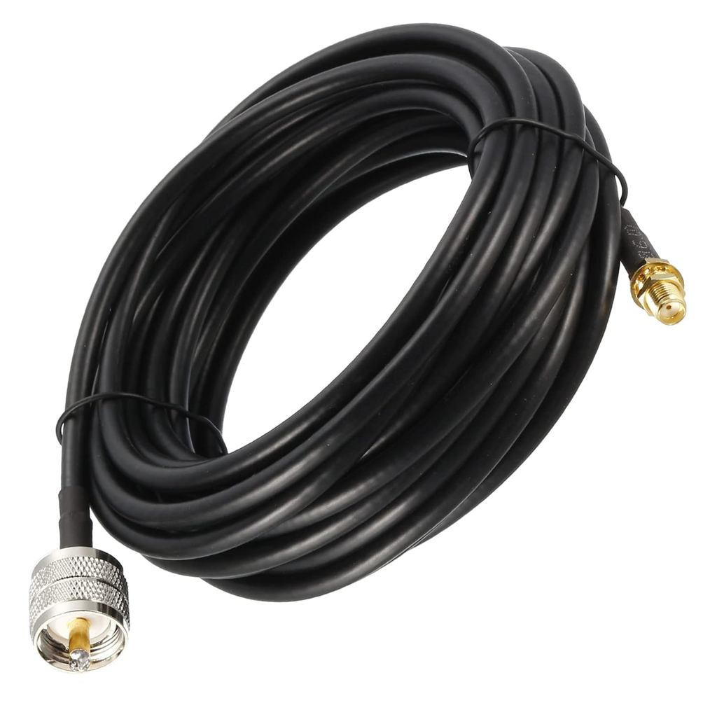 Cáp đồng trục RG58 SMA Female vách ngăn sang UHF (PL259) Nam, [dành cho Ăng-ten đế Kết nối với Jack 