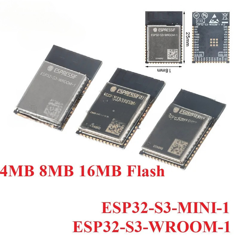 ESP32-S3-WROM-1 ESP32-S3-MINI-1 ESP32-S3 ESP32-S3R2 ESP32-S3R8 Mô-đun không dây 5.0 ESP32 lõi kép Wi