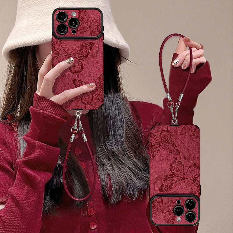 Dây Bướm Dây Thích Hợp Cho Apple 15promax Vỏ Điện Thoại Silicon iphone17 Năm Ngựa Phong Cách Mới 16 