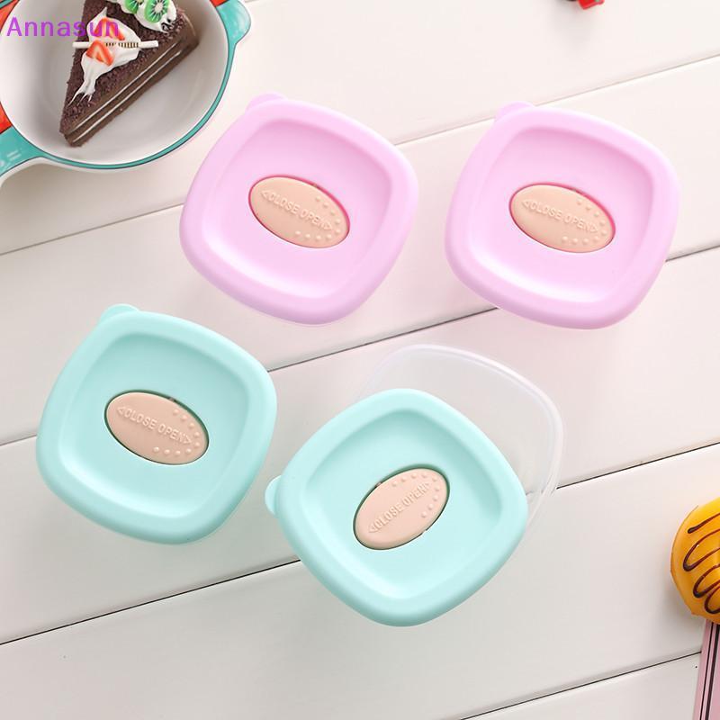 Annasun 4Pcs/set Student School Lunch Box Children's Storage Complementary Food Box Strawberry Bento