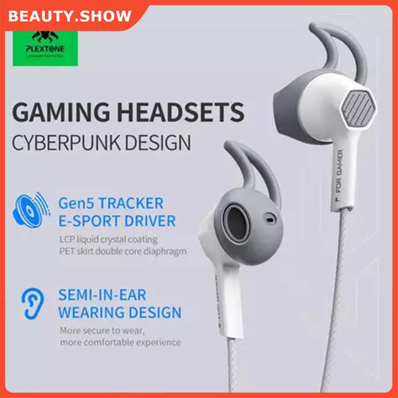 Tai Nghe Chơi Game Có Dây Trong Tai Plextone G27, Tai Nghe Thể Thao Điện Tử Có Micrô,Dây Chống Đứt &