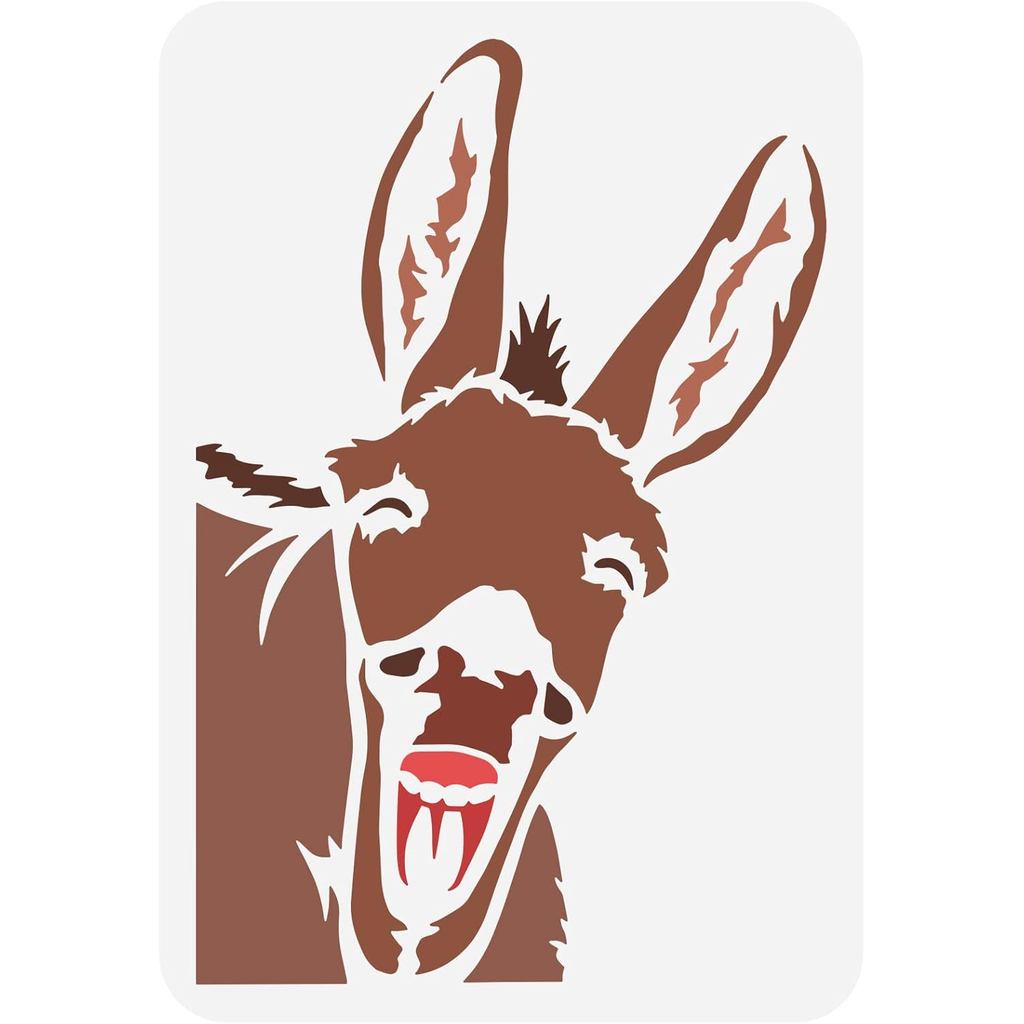 FINGERINSPIRE Donkey stencil 8.3x11.7 inch Động vật có thể tái sử dụng Bản mẫu stencil Nhựa Donkey P