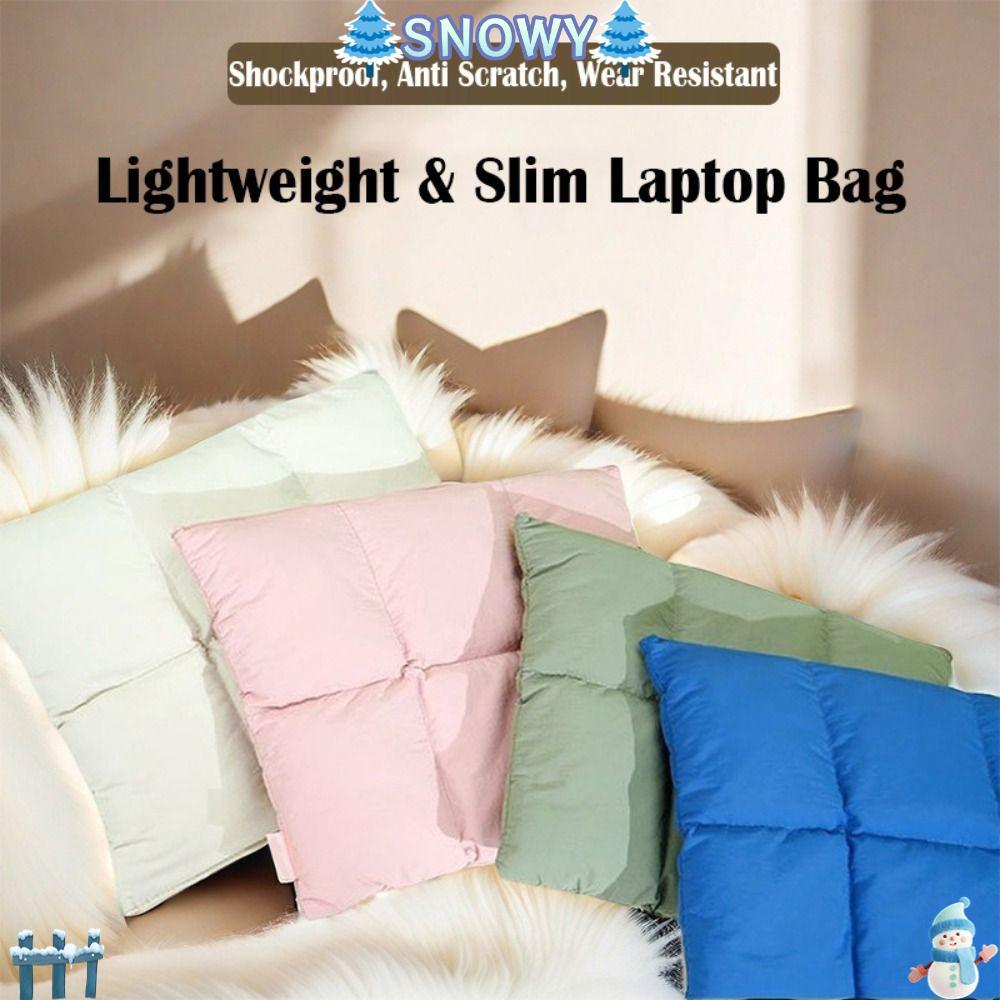 SNOWY Gối Laptop, 14 16 Inch Đóng Tự Động Túi Bảo Quản Notebook, Puffy Quilted Puffy Puffed Chống Số