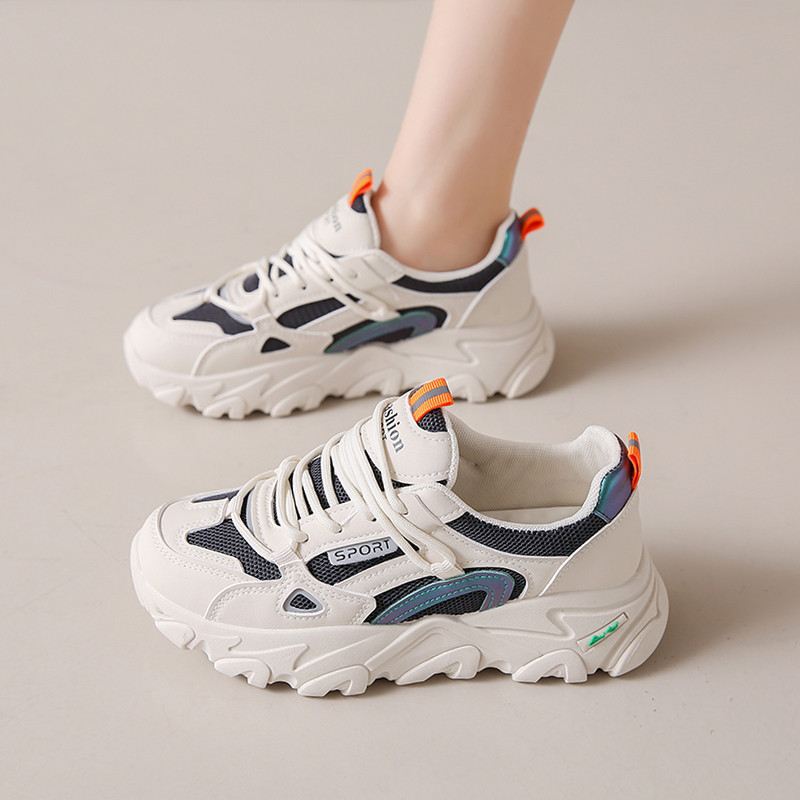 Yongge Women's Shoes 7828 Four Seasons Mesh Super Popular Thick-Soled Sneakers Trendy Shoes