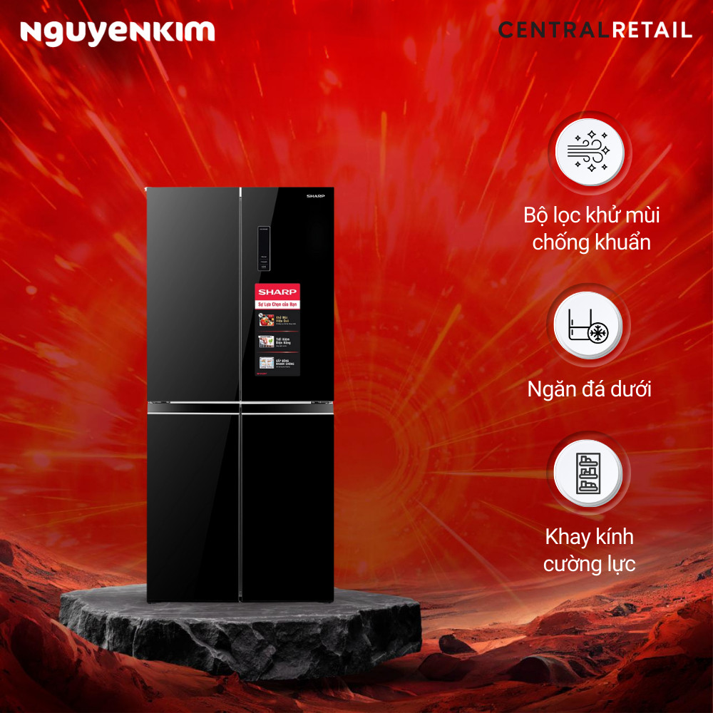 Tủ lạnh Sharp Inverter 362 lít SJ-FX420VG-BK