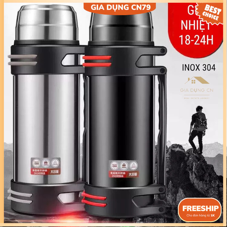 Bình Giữ Nhiệt 2000ml, Cốc giữ nhiệt 1200ml Cao Cấp, Phong Cách Hiện Đại, Giữ Nhiệt Lâu