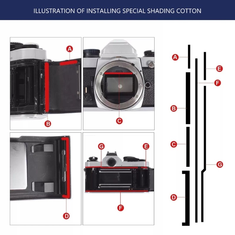 AMOONA Chính Xác Camera Ánh Sáng Dải Bọt Cắt Chính Xác Dính Lưng Cho FE2