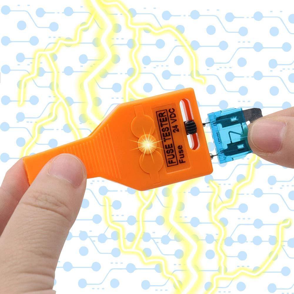 DC 24V Automotive Multifunctional Blade and Glass Tube Fuse Tester Puller ATO/ATC ATM Removal Tool D