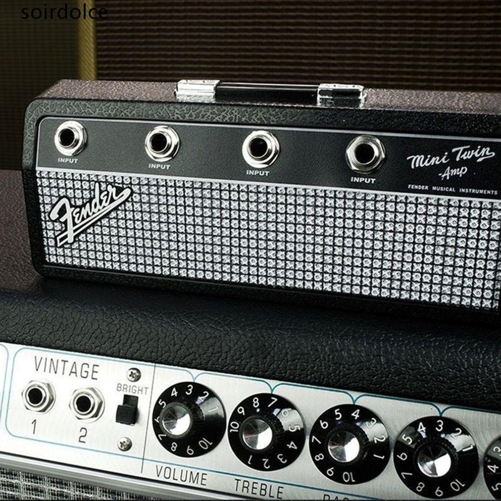 SOIRDOLCE Fender Chìa Khóa Cho Tường, Hộp Bảo Quản Đàn Guitar Mặt Dây Chuyền Loa Đàn Guitar Móc Khóa