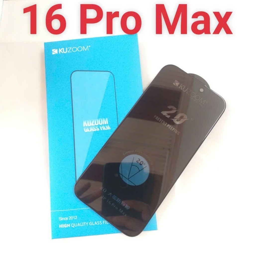 Kính Cường Lực Iphone 16 Pro Max Chống Nhìn Trộm Kuzoom Chất Lượng Tốt Sịn