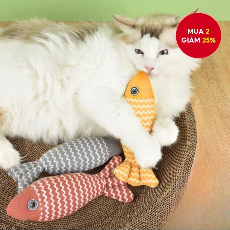 CatFun 2025 Đồ Chơi Mèo Cá Tự Chơi Catnip Sang Trọng Đồ Chơi Tương Tác Mèo Con Chó Con Nhai Đồ Chơi 