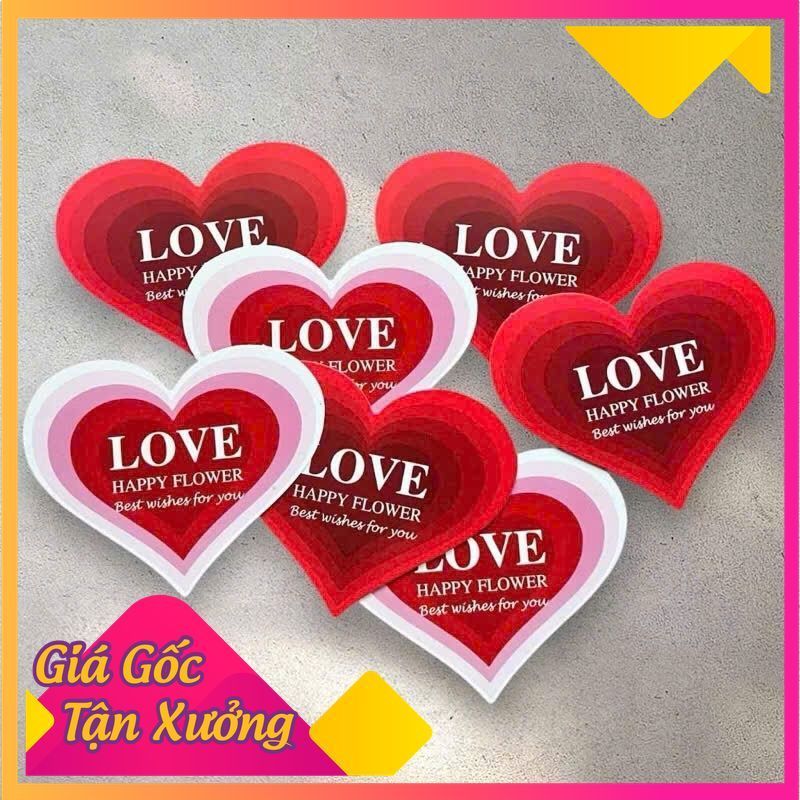 💌 3 CHIẾC THIỆP HÌNH TRÁI TIM LOVE HAPPY FLOWER