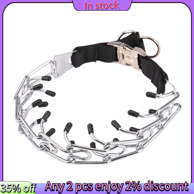 Còn hàng-Dog Prong Training Collar, Metal Pinch Dog Collar with Comfort Tips