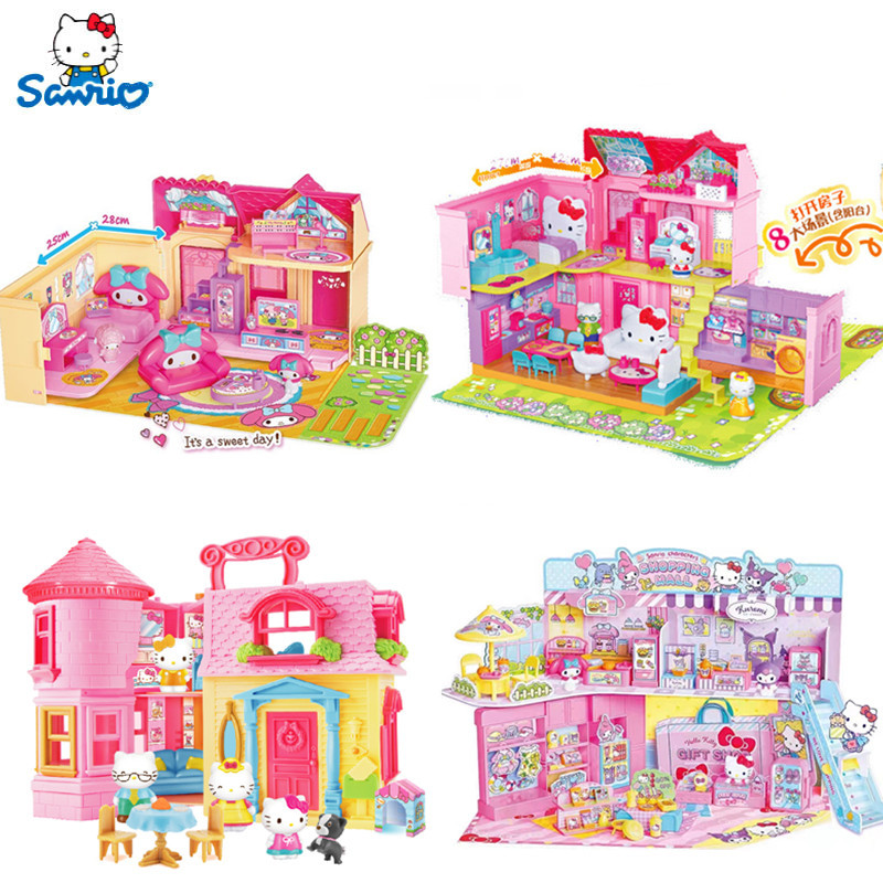 HELLO KITTY KITTY KT Cat Doll Girl Play House Nhà búp bê Nhà lớn Công chúa Lâu đài Biệt thự