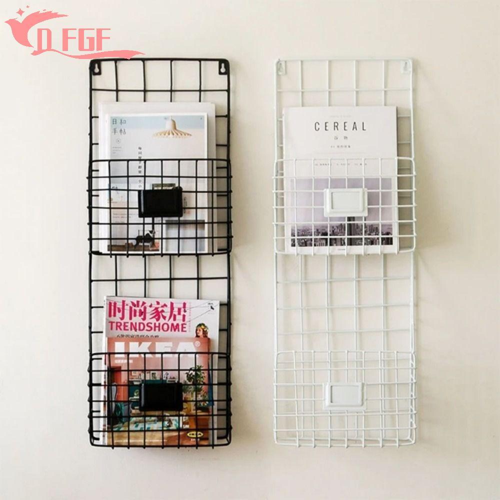 DFGF Magazine File Holder, Treo Tường Dễ Dàng Lắp Đặt Thư, Lưới Kim Loại Chắc Chắn Hữu Ích Giỏ Dây N