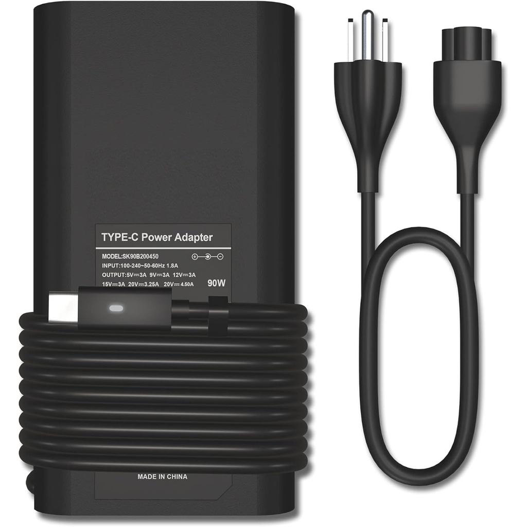 Thay thế cho Dell 90W USB C Loại C Slim AC Adapter cho Dell Latitude 34000,3500, 5289,5300 2in1,7400