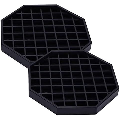 Khay nhỏ giọt 6 "Khay nhỏ giọt hình bát giác Khay nhỏ giọt bằng nhựa màu đen có lưới tổ ong, gói 2 (