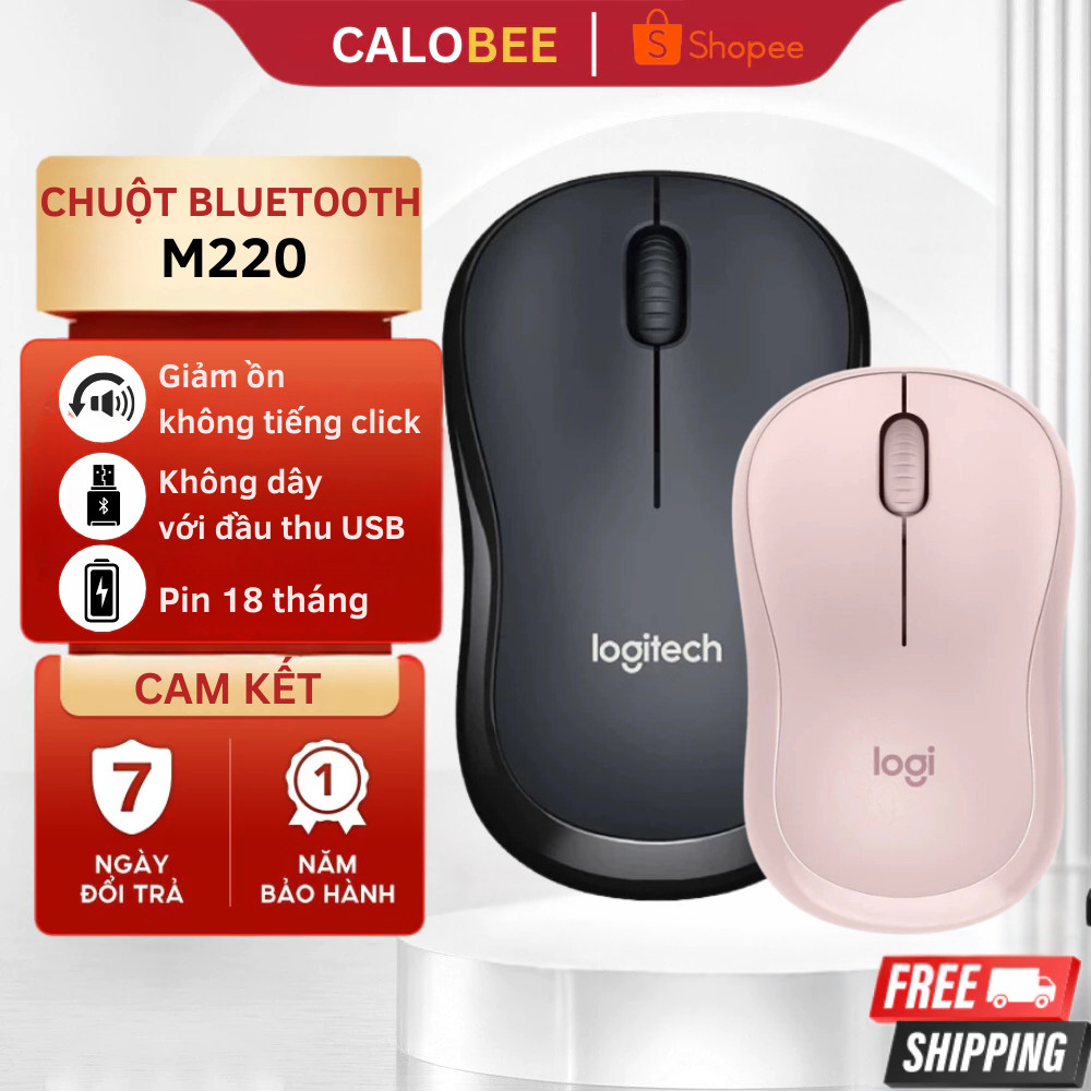 Chuột Không dây M220 Logitech phiên bản 2025 - Giảm Ôn, USB, phù hợp cho PC, Laptop - Chuột M220