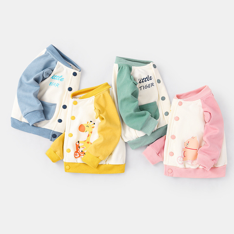 Đồng Phục Bóng Chày Cho Bé Mùa Xuân Thu Áo Khoác Phong Cách Mới 0-3 Tuổi Bé Gái Bé Trai Thời Trang T